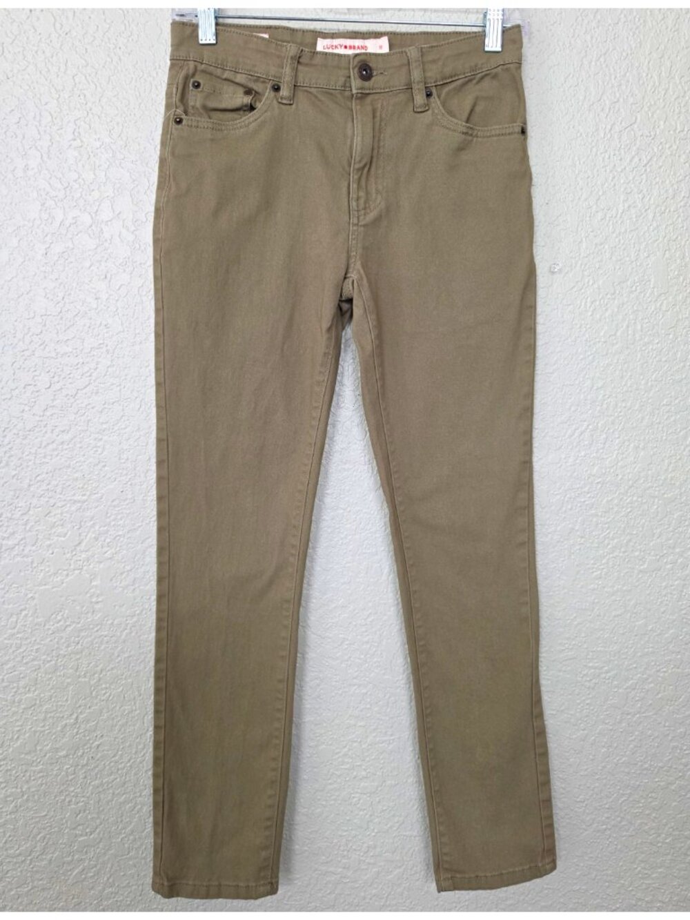 Lucky Brand Womens Beige Skinny Stretch Denim Pants Size 12 Regular Mid Rise
